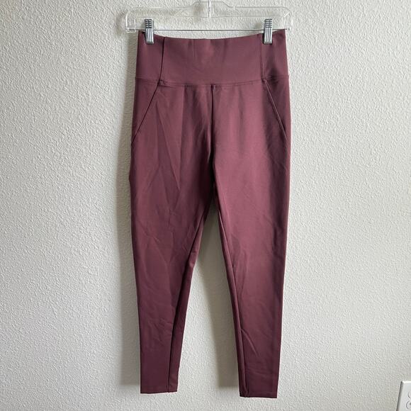 New Search for Sanity Mulberry Red Leggings Women's S Ankle High Rise Workout - Picture 1 of 5